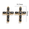 Stainless Steel Cross Crystal Embellishment Totem Pattern Handmade Oil Pressure Process Electroplating Necklace Bracelet Hanging Accessories