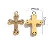 Stainless Steel Cross Crystal Embellishment Totem Pattern Handmade Oil Pressure Process Electroplating Necklace Bracelet Hanging Accessories