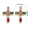 Stainless Steel Cross Crystal Embellishment Totem Pattern Handmade Oil Pressure Process Electroplating Necklace Bracelet Hanging Accessories