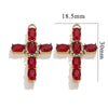 Stainless Steel Cross Crystal Embellishment Totem Pattern Handmade Oil Pressure Process Electroplating Necklace Bracelet Hanging Accessories