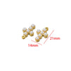 Stainless Steel Cross Disc Inlaid Pearl Pendant Jewelry Accessories With Electroplating