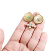Stainless Steel Cross Disc Inlaid Pearl Pendant Jewelry Accessories With Electroplating