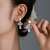 Stainless Steel Cross Earrings For Women Electroplated Unique Design