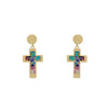 Stainless Steel Cross Earrings For Women Electroplated Unique Design