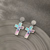 Stainless Steel Cross Earrings For Women Electroplated Unique Design