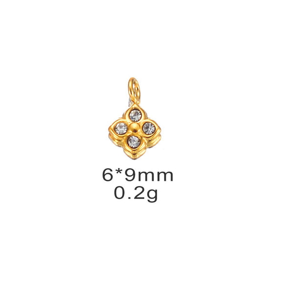 Stainless Steel Cross Eyes Pentagram Pepper Rhinestone Pendant Diy Bracelet Earrings Accessories Electroplated