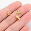 Stainless Steel Cross Eyes Pentagram Pepper Rhinestone Pendant Diy Bracelet Earrings Accessories Electroplated