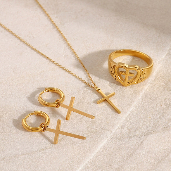 Stainless Steel Cross Hand Jewelry With Electroplating Design For Women