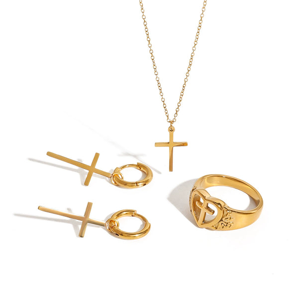 Stainless Steel Cross Hand Jewelry With Electroplating Design For Women