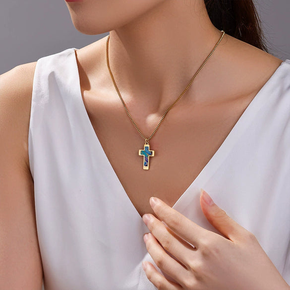 Stainless Steel Cross Hiphop Trendy Necklace With Electroplating For Men And Women