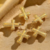 Stainless Steel Cross Jewelry Pendant Handmade With 18K Gold Vacuum Plating For Necklace Bracelet Clavicle Chain