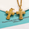 Stainless Steel Cross Jewelry Pendant Handmade With 18K Gold Vacuum Plating For Necklace Bracelet Clavicle Chain