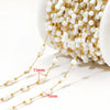 Stainless Steel Cross Leaf Clip Chain Geometric Ellipse Stone Necklace Electroplated Jewelry Accessories