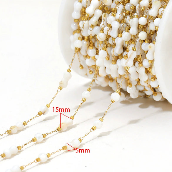 Stainless Steel Cross Leaf Clip Chain Geometric Ellipse Stone Necklace Electroplated Jewelry Accessories
