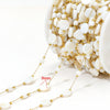 Stainless Steel Cross Leaf Clip Chain Geometric Ellipse Stone Necklace Electroplated Jewelry Accessories