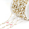 Stainless Steel Cross Leaf Clip Chain Geometric Ellipse Stone Necklace Electroplated Jewelry Accessories