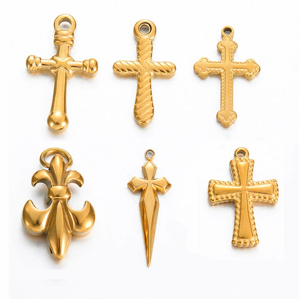 Stainless Steel Cross Oil Pressure Accessories Electroplated Multistyle Diy Necklace Bracelet Earrings Pendant