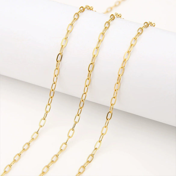 Stainless Steel Cross Oval Chain Necklace Accessories With Electroplating