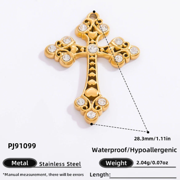 Stainless Steel Cross Pendant Handmade Diy Jewelry Accessories For Women With Electroplating Process