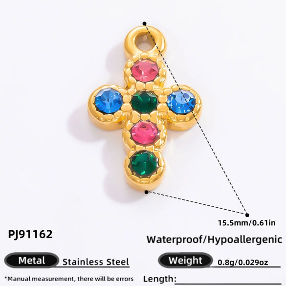 Stainless Steel Cross Pendant Handmade Diy Jewelry Accessories For Women With Electroplating Process