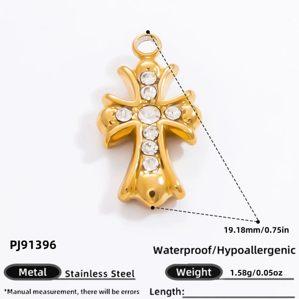 Stainless Steel Cross Pendant Handmade Diy Jewelry Accessories For Women With Electroplating Process