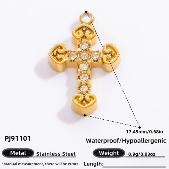 Stainless Steel Cross Pendant Handmade Diy Jewelry Accessories For Women With Electroplating Process