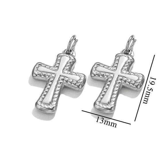 Stainless Steel Cross Pendant Jewelry For Diy Bracelet And Necklace Making With 18K Gold Vacuum Plating