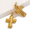 Stainless Steel Cross Pendant Jewelry For Diy Bracelet And Necklace Making With 18K Gold Vacuum Plating