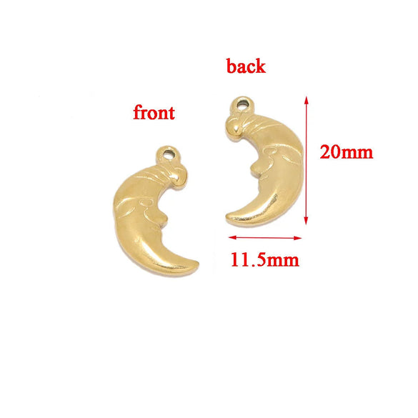 Stainless Steel Cross Pendant With Sun Moon Star Pattern Vintage Style Electroplated Diy Necklace Accessory