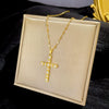 Stainless Steel Cross Zircon Clavicle Chain With Geometric And Cartoon Style