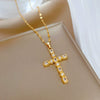 Stainless Steel Cross Zircon Clavicle Chain With Geometric And Cartoon Style