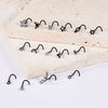 Stainless Steel Crown Heart Shape Nose Ring Sshaped Curved Rod Fivestar Love Czech Diamond Piercing Jewelry Electroplated