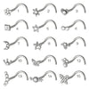 Stainless Steel Crown Heart Shape Nose Ring Sshaped Curved Rod Fivestar Love Czech Diamond Piercing Jewelry Electroplated