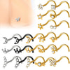 Stainless Steel Crown Heart Shape Nose Ring Sshaped Curved Rod Fivestar Love Czech Diamond Piercing Jewelry Electroplated