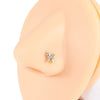 Stainless Steel Crown Heart Shape Nose Ring Sshaped Curved Rod Fivestar Love Czech Diamond Piercing Jewelry Electroplated