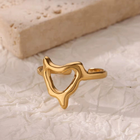Stainless Steel Crown Ring Electroplating Niche Design Allmatch Opening Adjustable Couple Ring