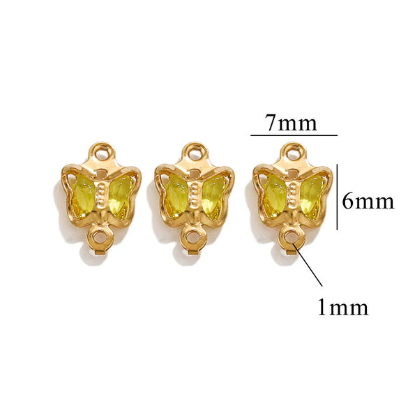 Stainless Steel Crystal Butterfly Pendant Necklace Electroplated Jewelry Accessories