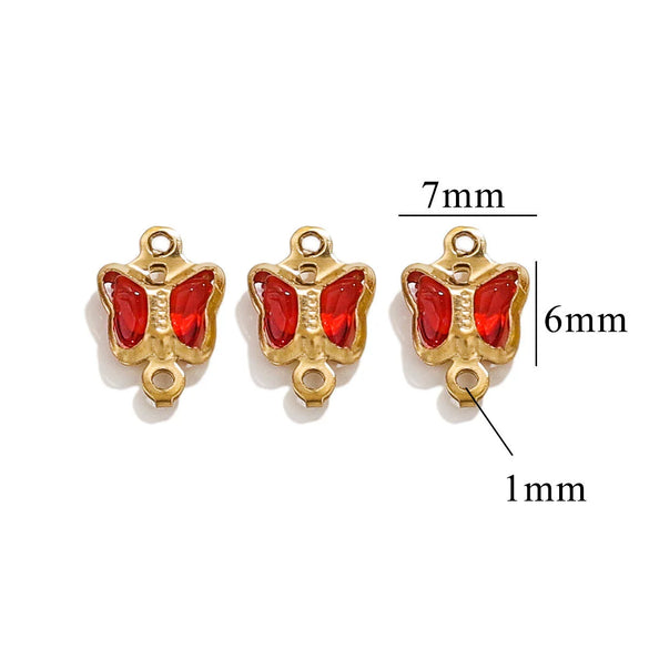 Stainless Steel Crystal Butterfly Pendant Necklace Electroplated Jewelry Accessories