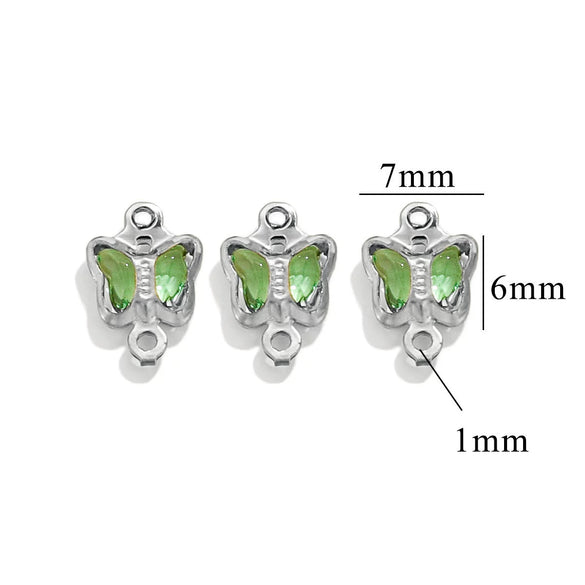 Stainless Steel Crystal Butterfly Pendant Necklace Electroplated Jewelry Accessories