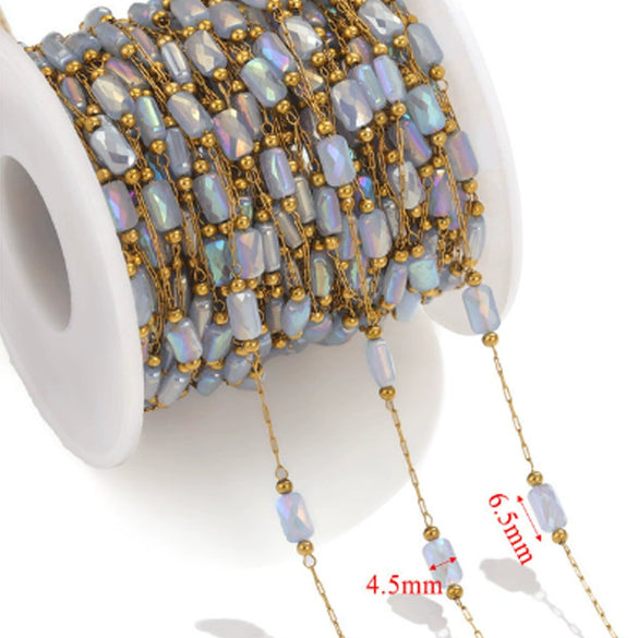 Stainless Steel Crystal Chain Vacuum Gold Plated Diy Bracelet Necklace Accessories Material