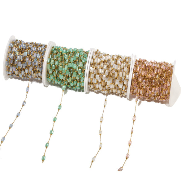 Stainless Steel Crystal Chain Vacuum Gold Plated Diy Bracelet Necklace Accessories Material