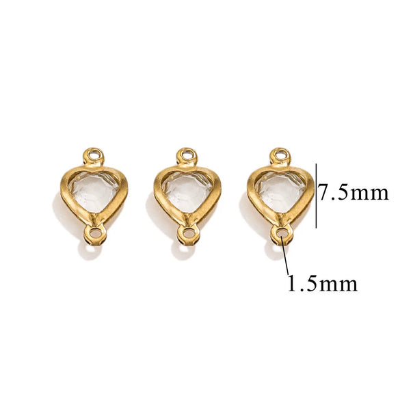 Stainless Steel Crystal Water Drop Pendant Necklace Electroplated Jewelry Accessories Wholesale