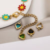 Stainless Steel Crystal Water Drop Pendant Necklace Electroplated Jewelry Accessories Wholesale