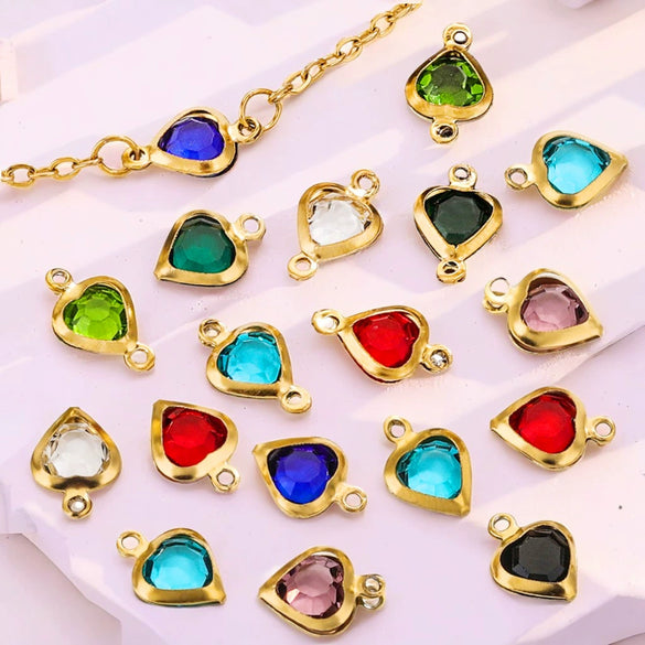 Stainless Steel Crystal Water Drop Pendant Necklace Electroplated Jewelry Accessories Wholesale