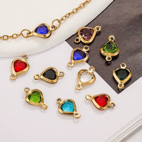 Stainless Steel Crystal Water Drop Pendant Necklace Electroplated Jewelry Accessories Wholesale