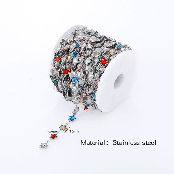 Stainless Steel Crystal Waterproof Chain Jewelry Accessories Bracelet Necklace Furnace Plated With 18K Gold Electroplated