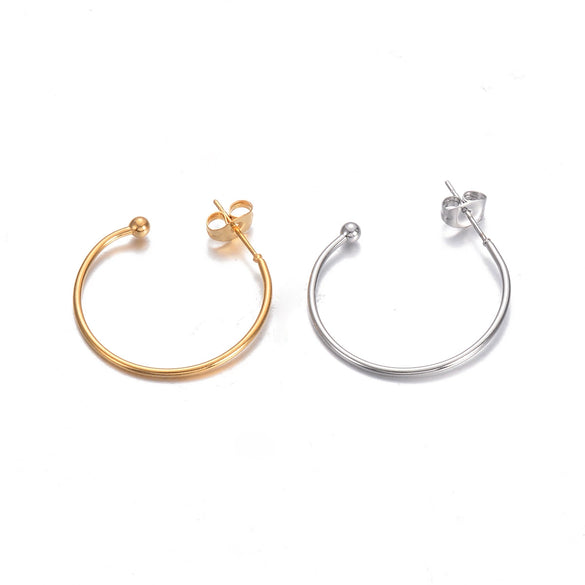 Stainless Steel Cshaped Electroplated Diy Handmade Earrings Jewelry Materials