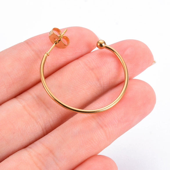 Stainless Steel Cshaped Electroplated Diy Handmade Earrings Jewelry Materials