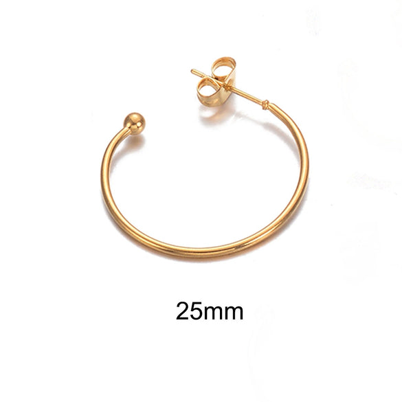 Stainless Steel Cshaped Electroplated Diy Handmade Earrings Jewelry Materials