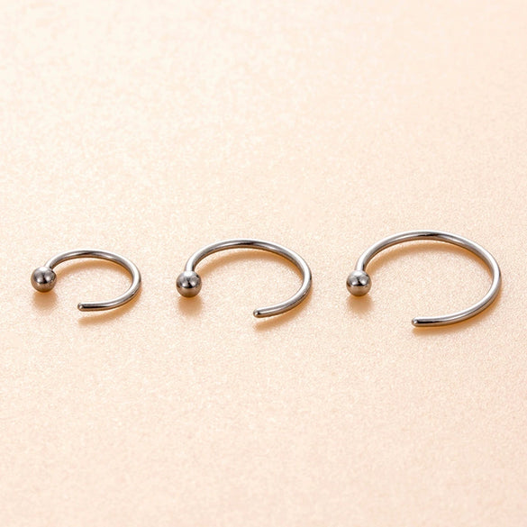 Stainless Steel Cshaped Geometric Nose Ring Jewelry With Electroplating